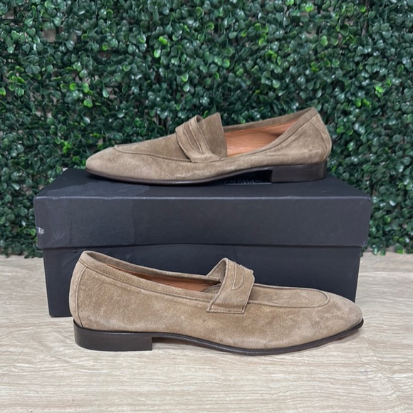 Saks Fifth Avenue Made in Italy Suede Penny Loafers - 7 - Picture 1 of 11